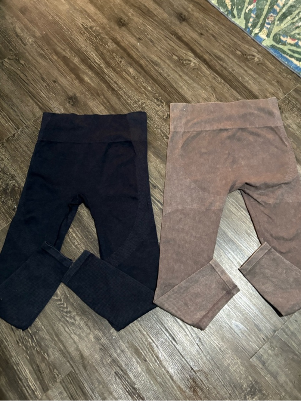 JoyLab Ribbed Leggings Duo — Black & Brown